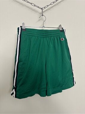 Champion Men's Green & White Athletic Shorts